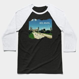 Cool photography of Atlanta Georgia skyline blue sky USA city break Baseball T-Shirt